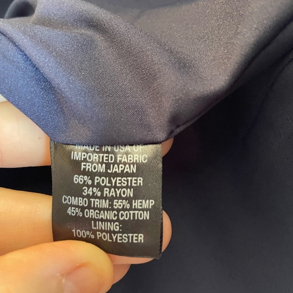 NWT DREW|| Anthropologie Plaid Blazer. Beige with Navy/Denim edge detail… - Picture 8 of 9